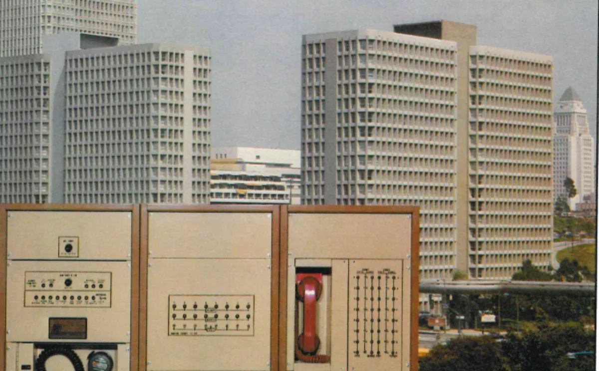 Aames Security AS-70-LS system against the downtown Los Angeles skyline